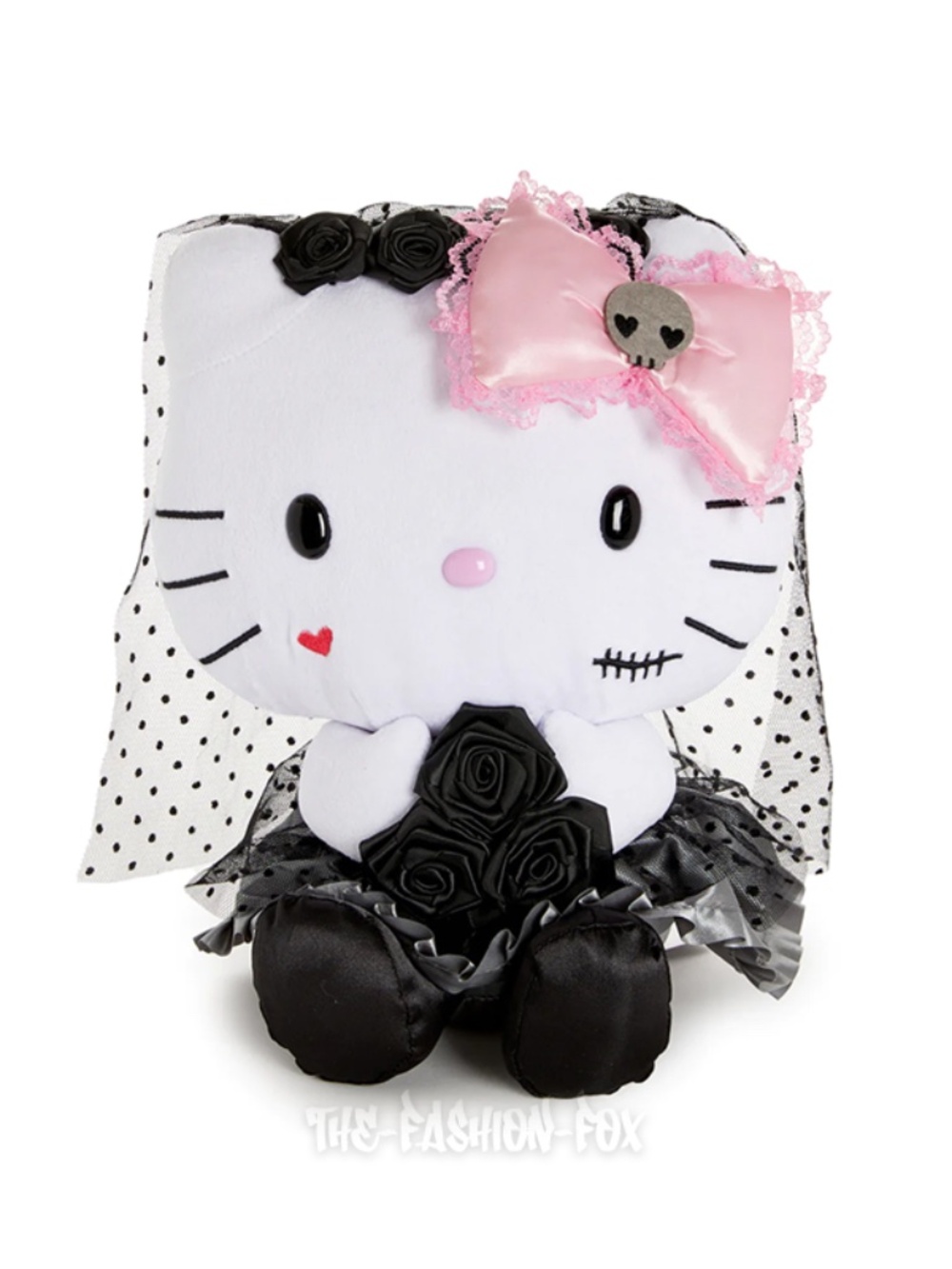 Sanrio Hello Kitty Halloween Black Pink Gothic Rose Ball Masquerade Plush Doll